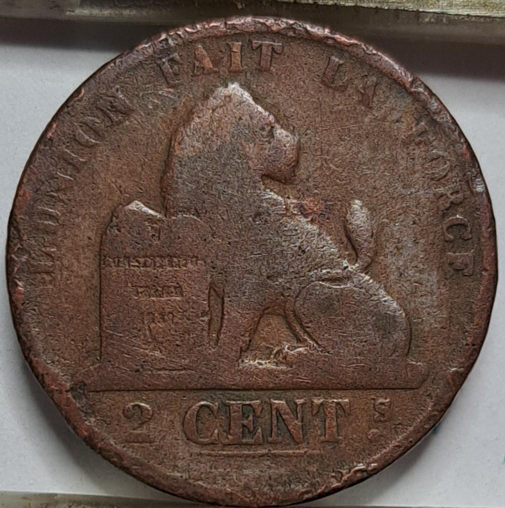 Belgija 2 santimai 1870 KM#35 (7695)