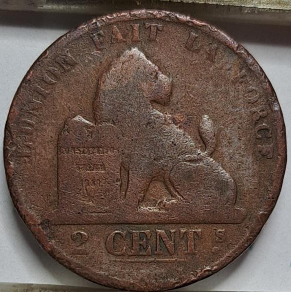 Belgija 2 santimai 1870 KM#35 (7695)