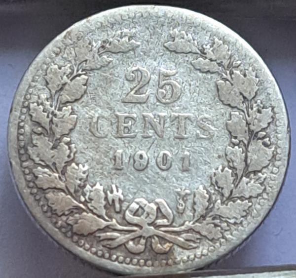 Nyderlandai 25 Centai 1901 KM#120 (B64)