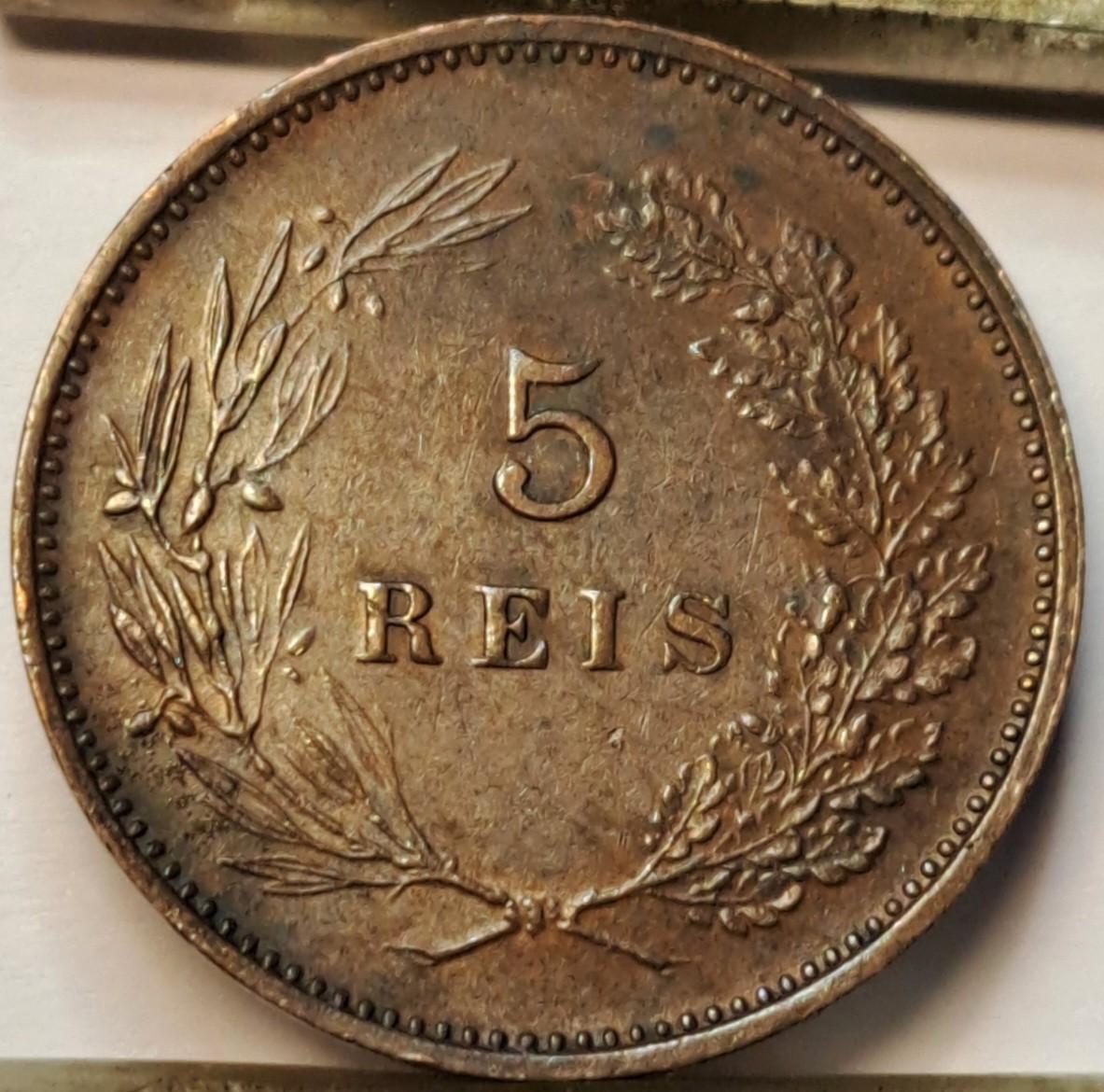 Portugalija 5 Realai 1910 KM#555 (B67)
