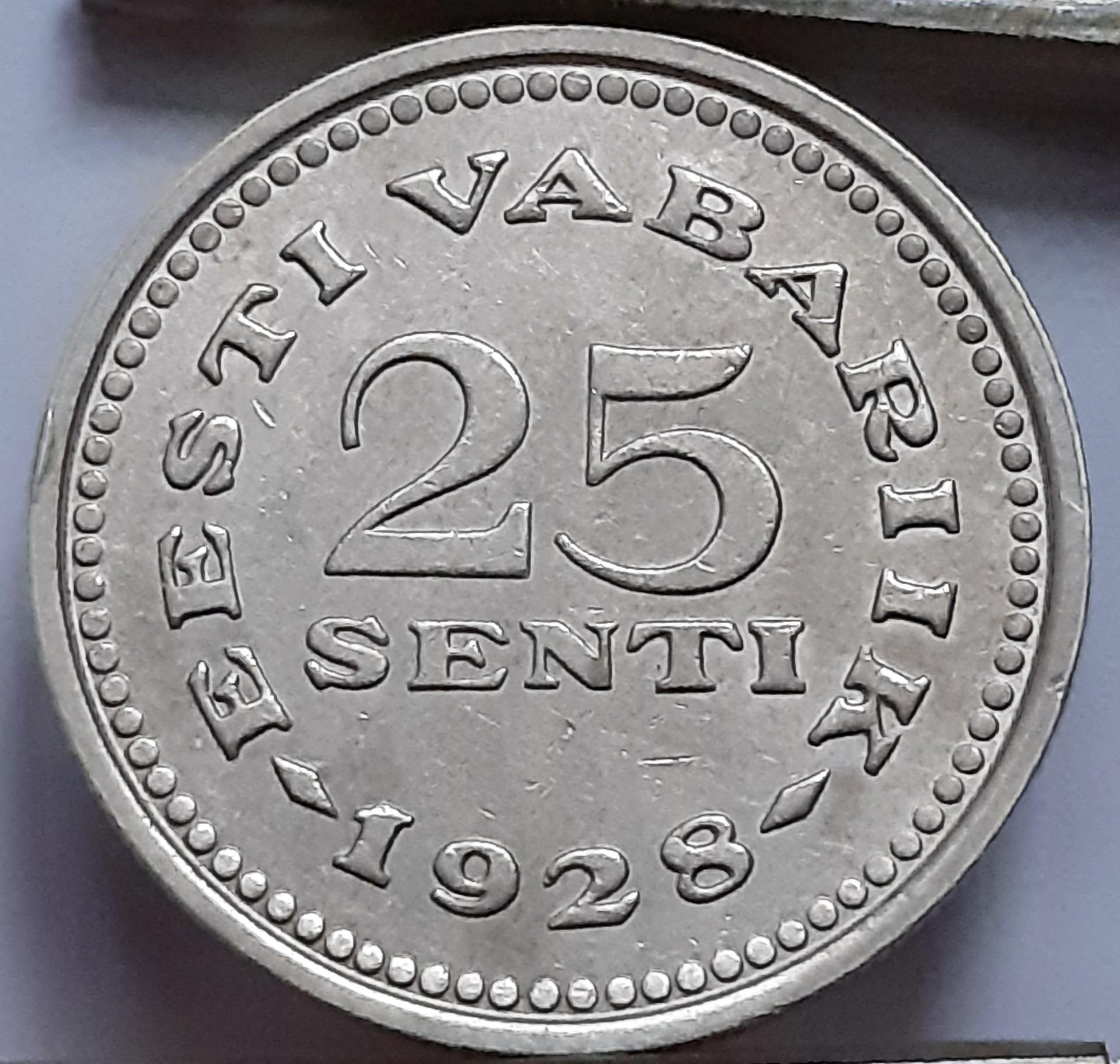 Estija 25 Sentai 1928 KM#9 (B70)