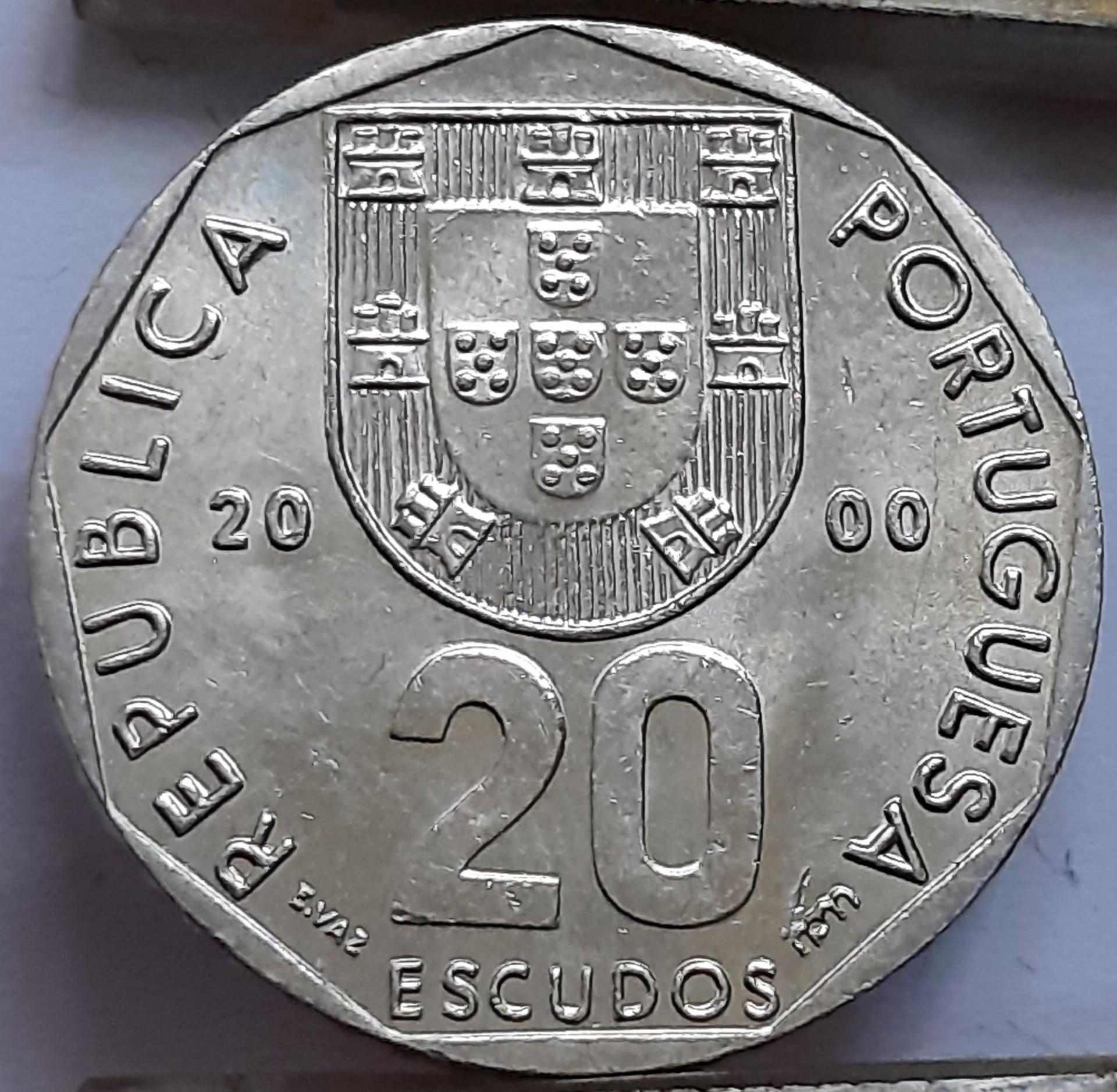 Portugalija 20 Eskudų 2000 KM#634 (B76)