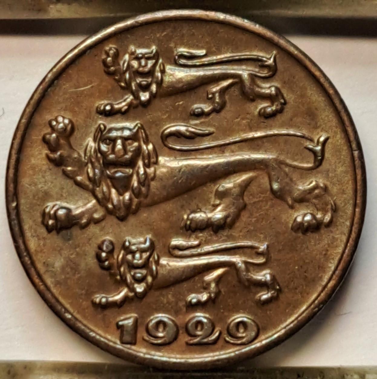 Estija 1 Sentas 1929 KM#10 su maža klaida (B82)