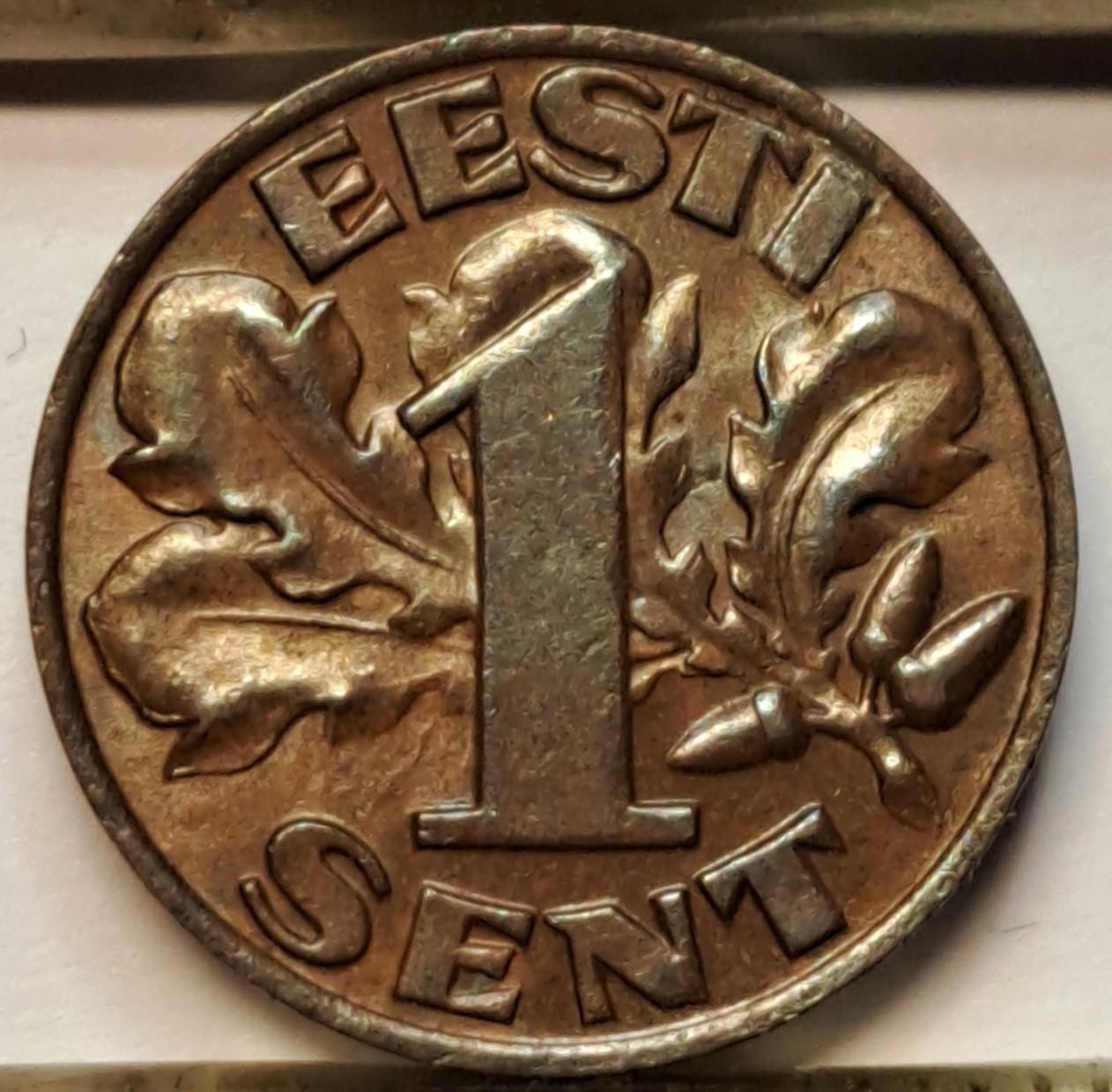 Estija 1 Sentas 1929 KM#10 su maža klaida (B82)
