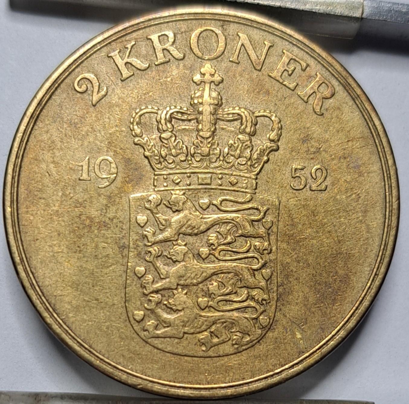 Danija 2 kronos 1952 KM#838 (6698)
