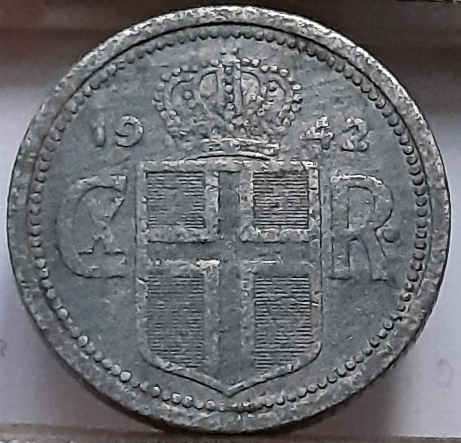 Islandija 25 Eirės 1942 KM#2a (B93)