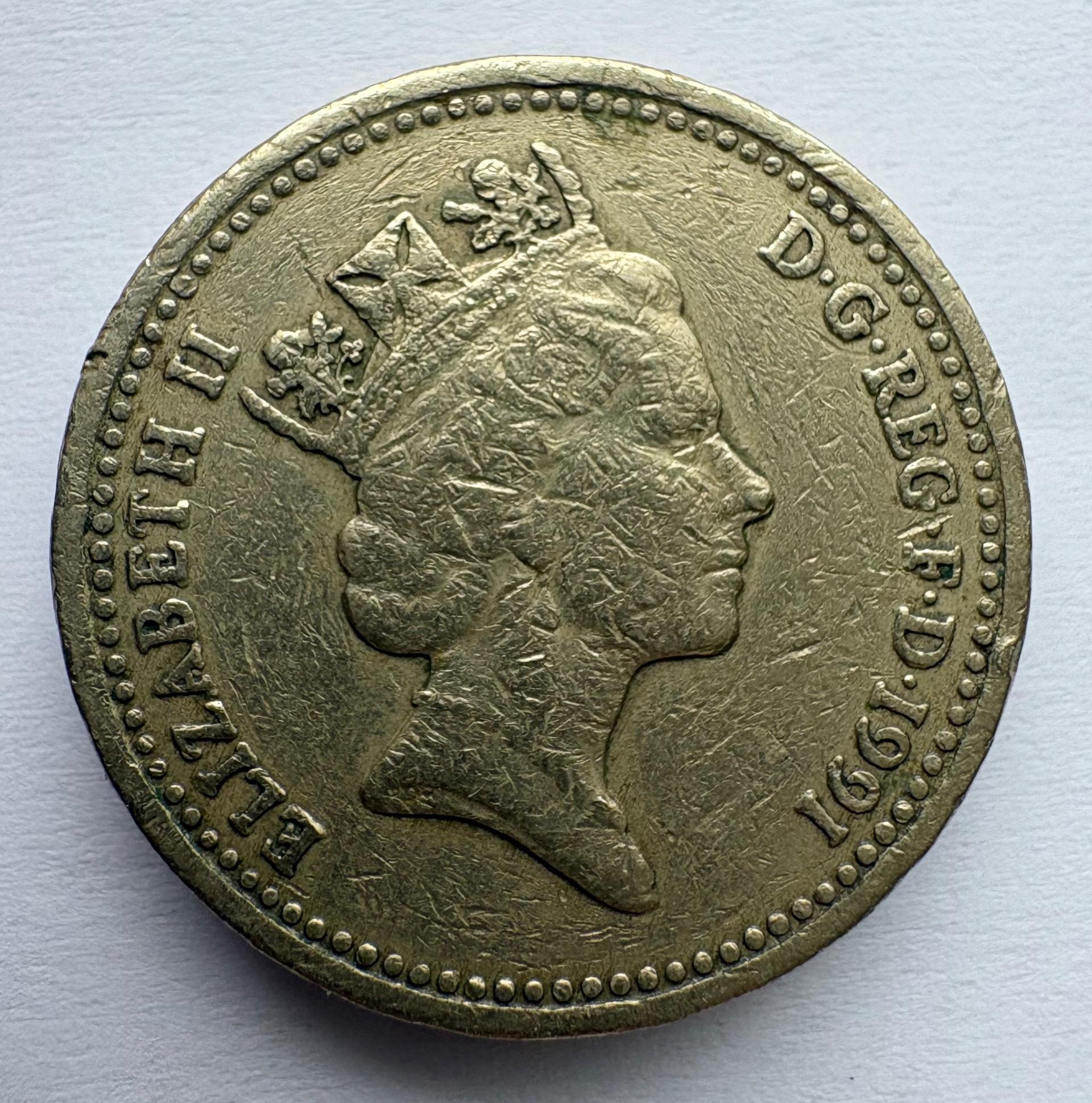 Didžioji Britanija 1 svaras 1991