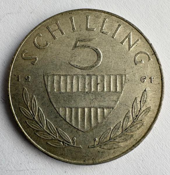 Austrija 5 šilingai 1961 sidabras
