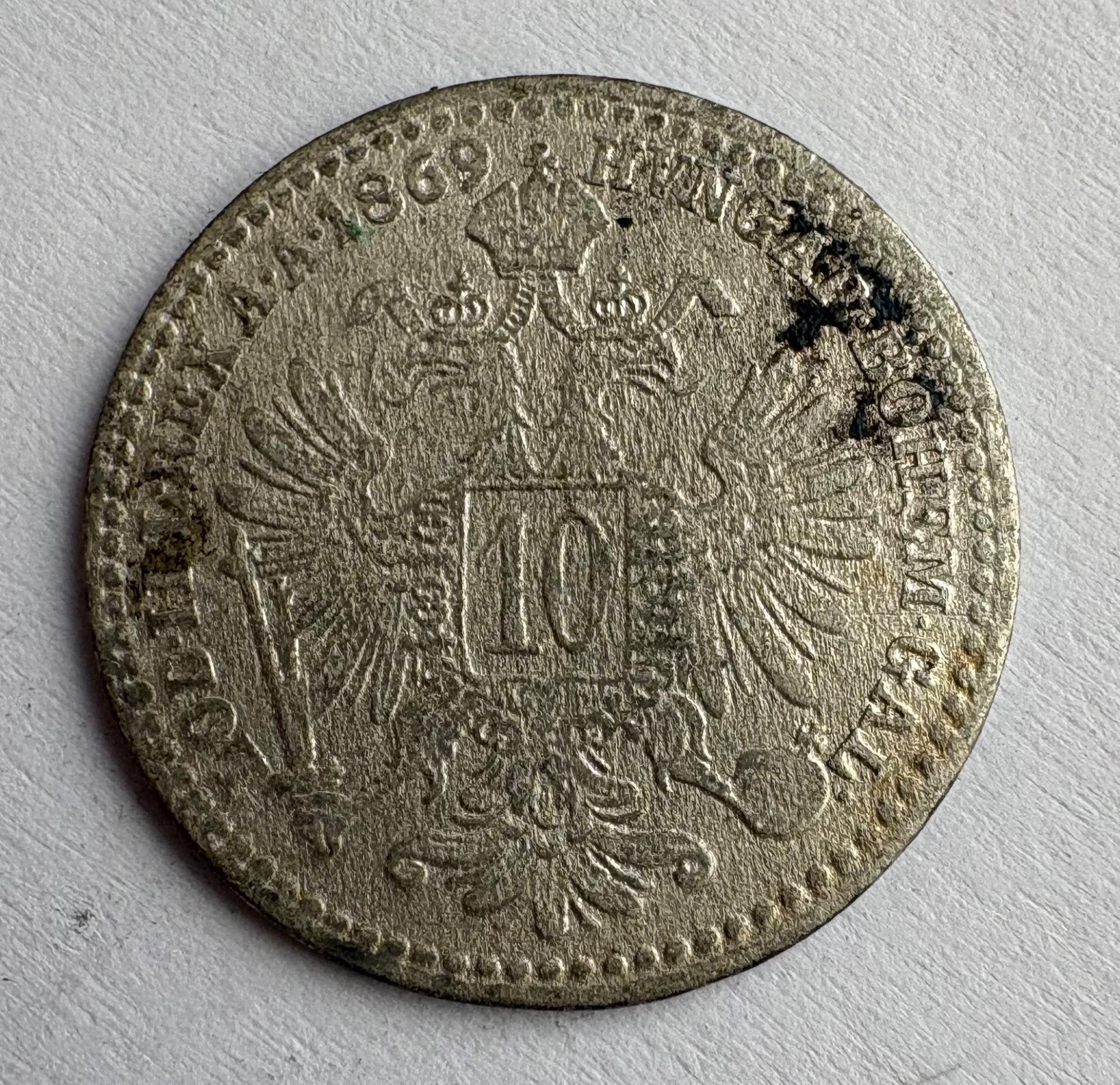 Austrija 10 kreuzer 1868 sidabras