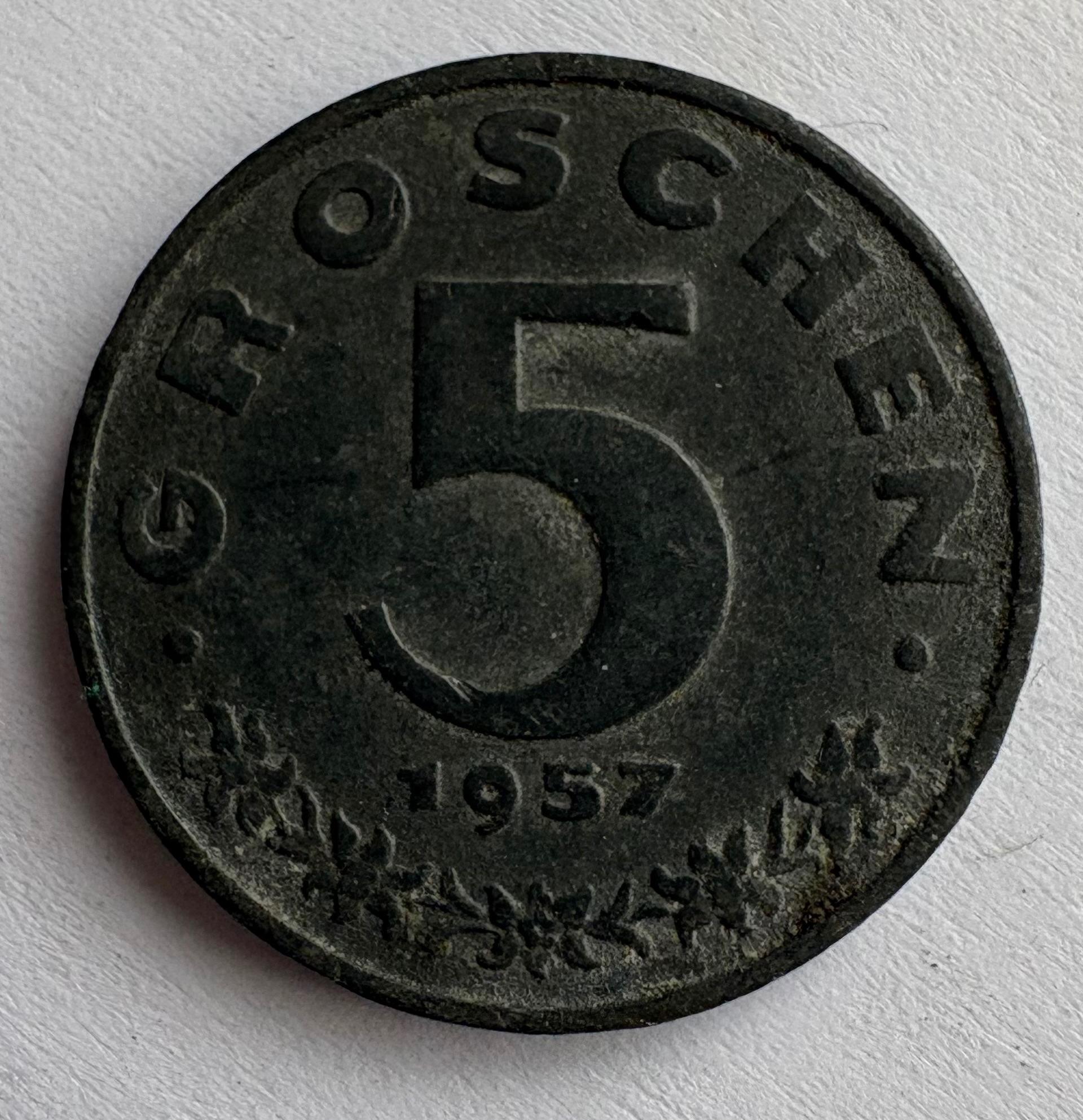 Austrija 5 gr 1957
