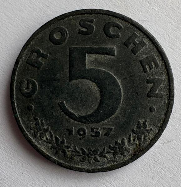 Austrija 5 gr 1957
