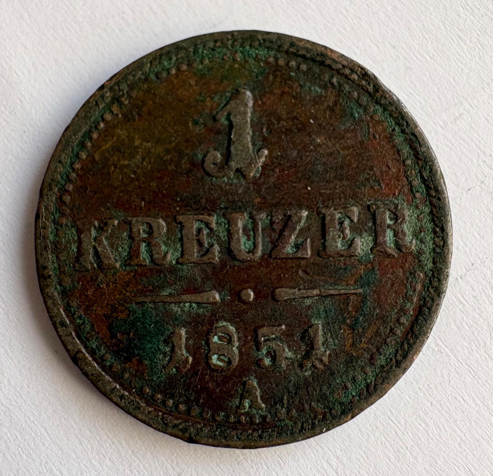 Austrija 1 kreuzer 1851 A