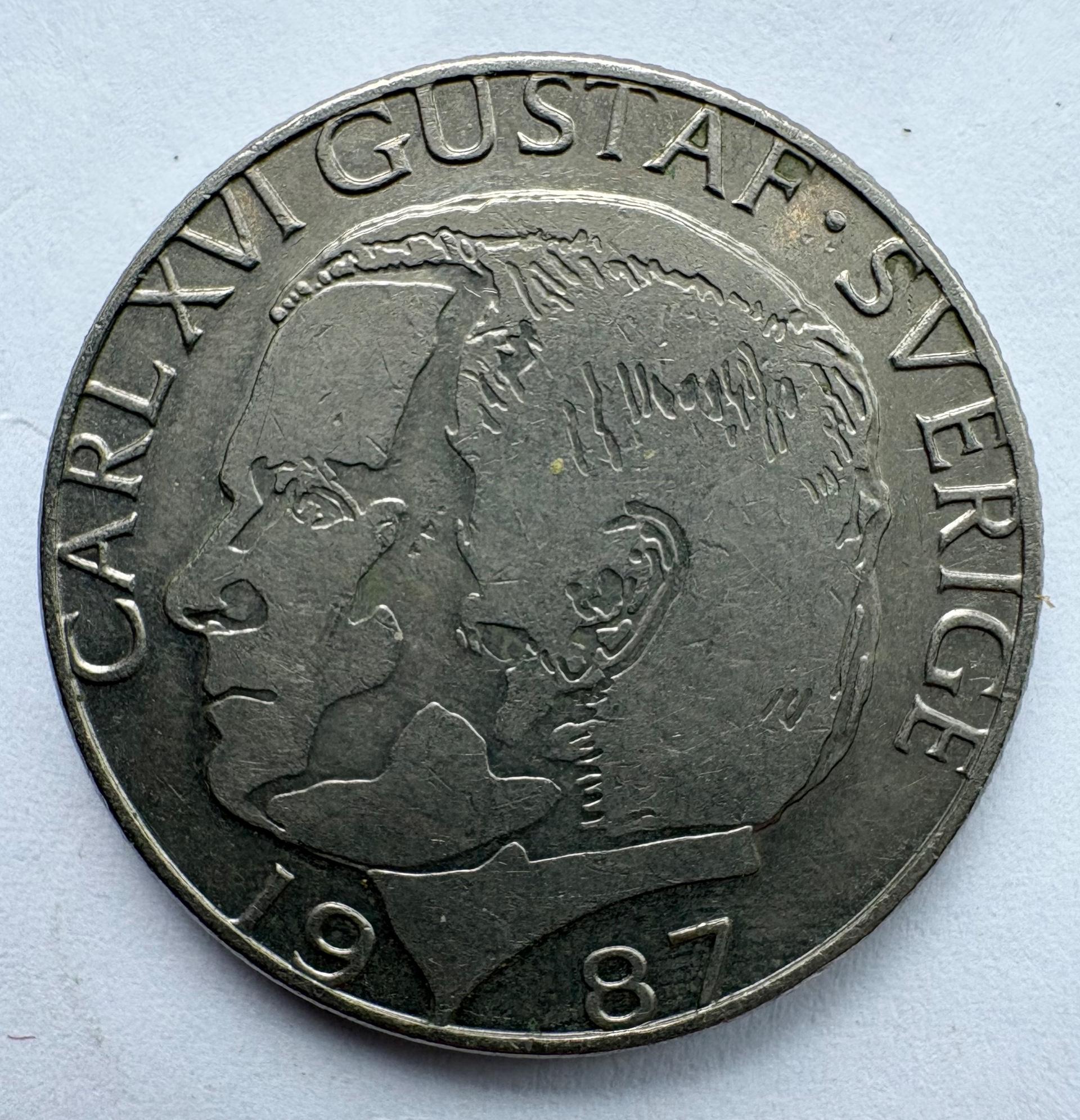 Švedija 1 krona 1987