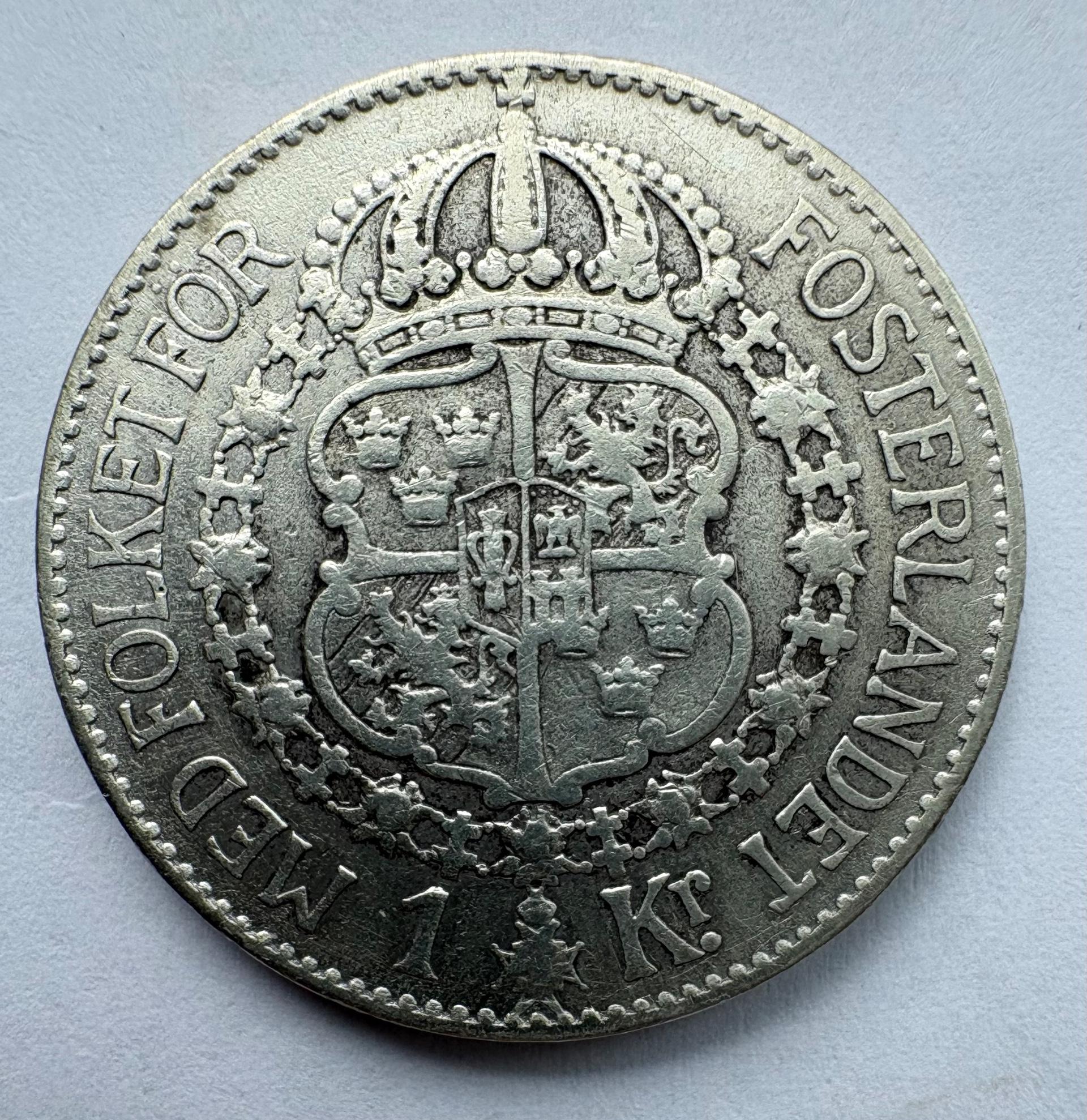 Švedija 1 krona 1928 sidabras