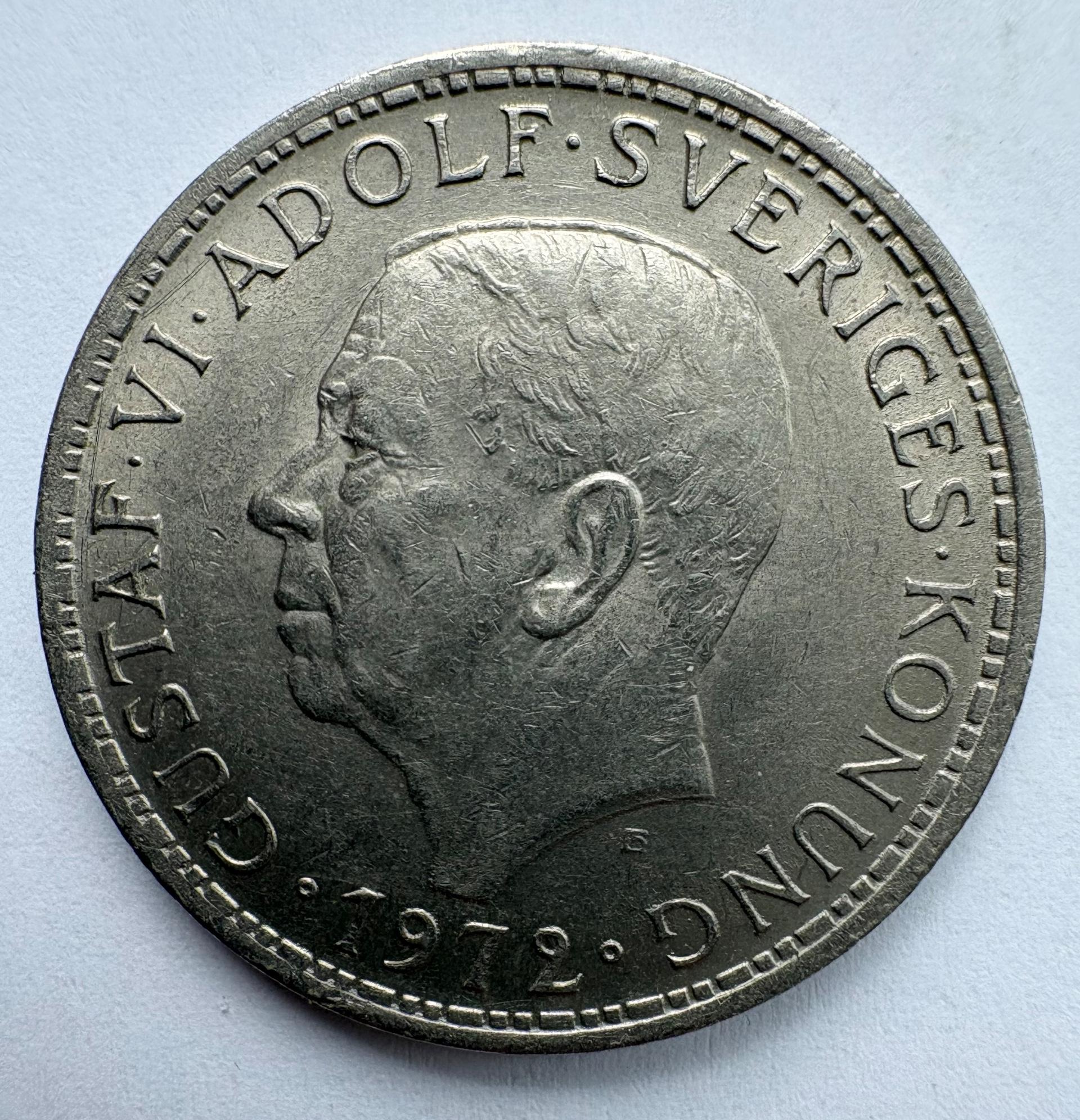Švedija 5 kronos 1972