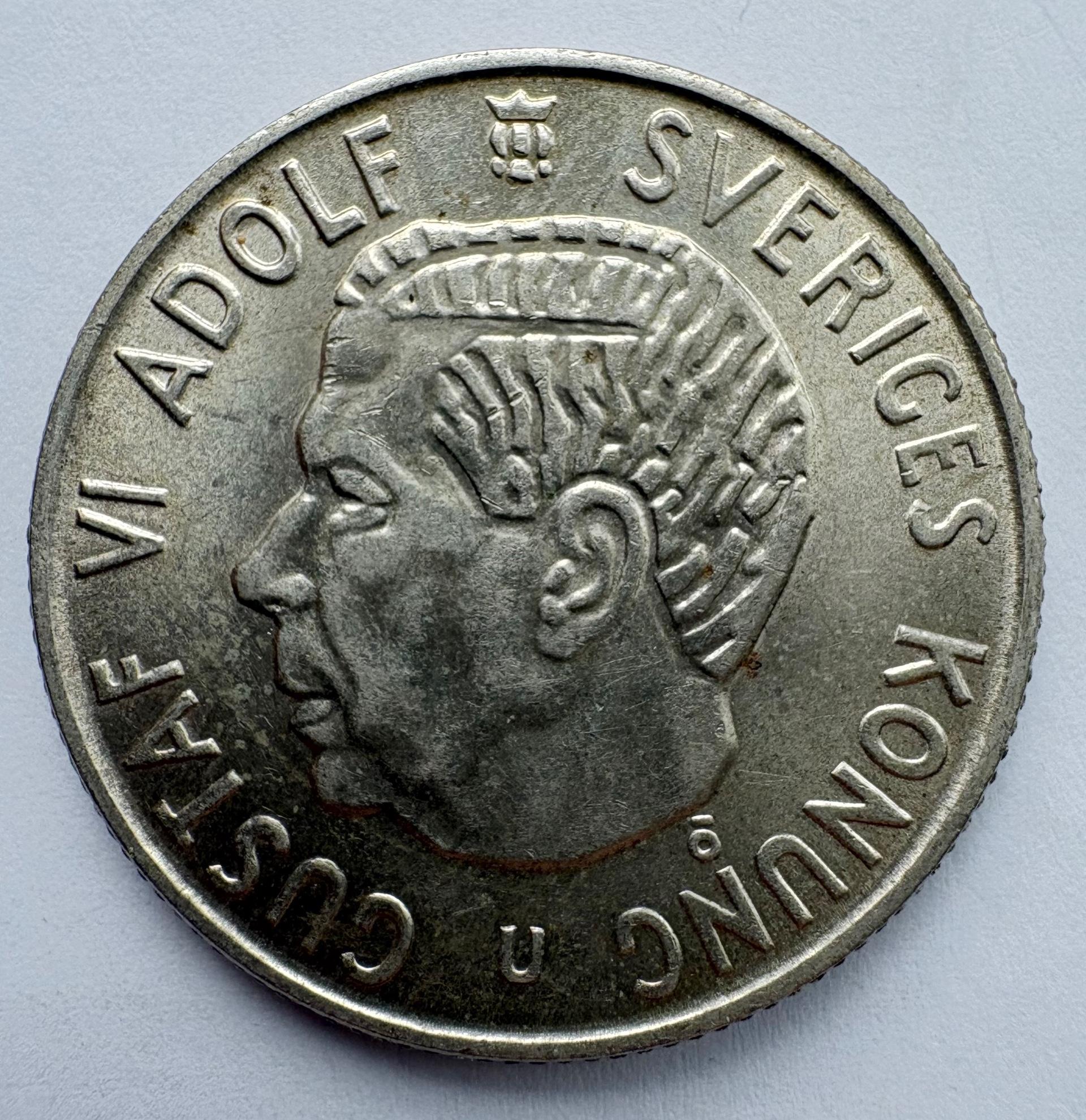 Švedija 2 kronos 1965 sidabras