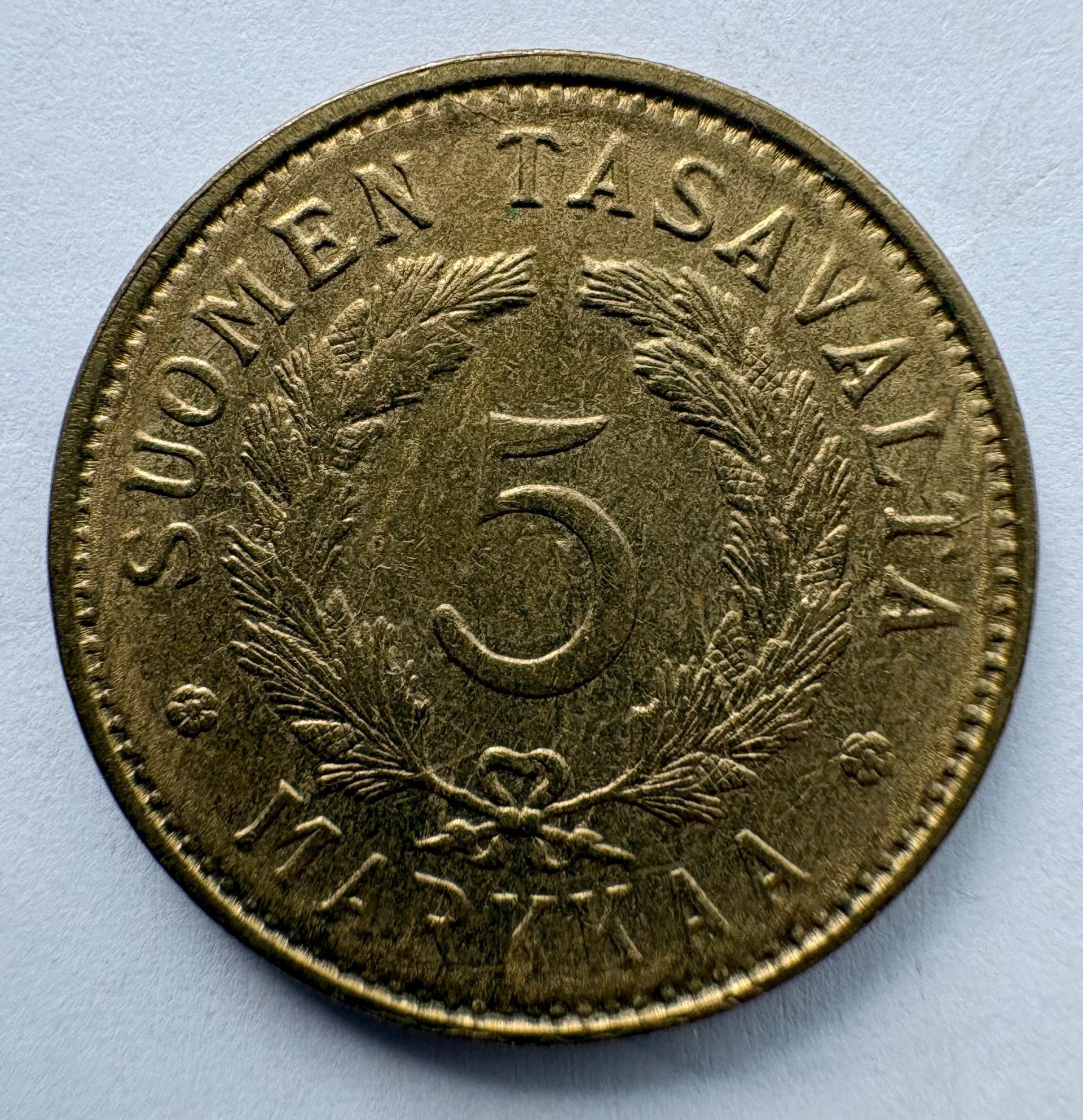 Suomija 5 markės 1951