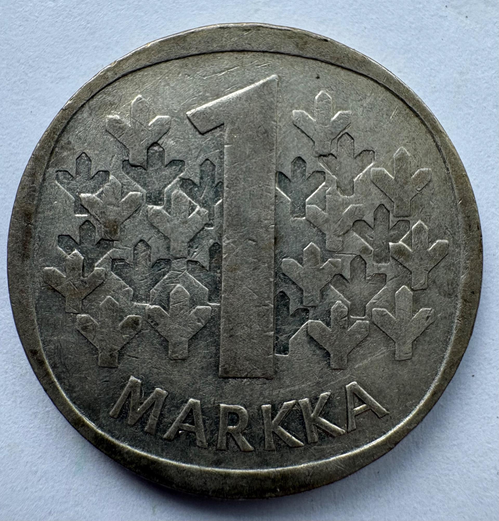 Suomija 1 M 1965 sidabras