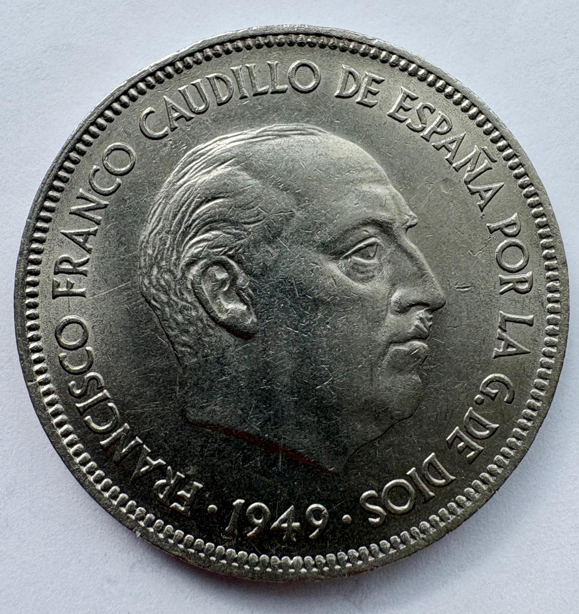 Ispanija 5 pesetų 1949 (50)