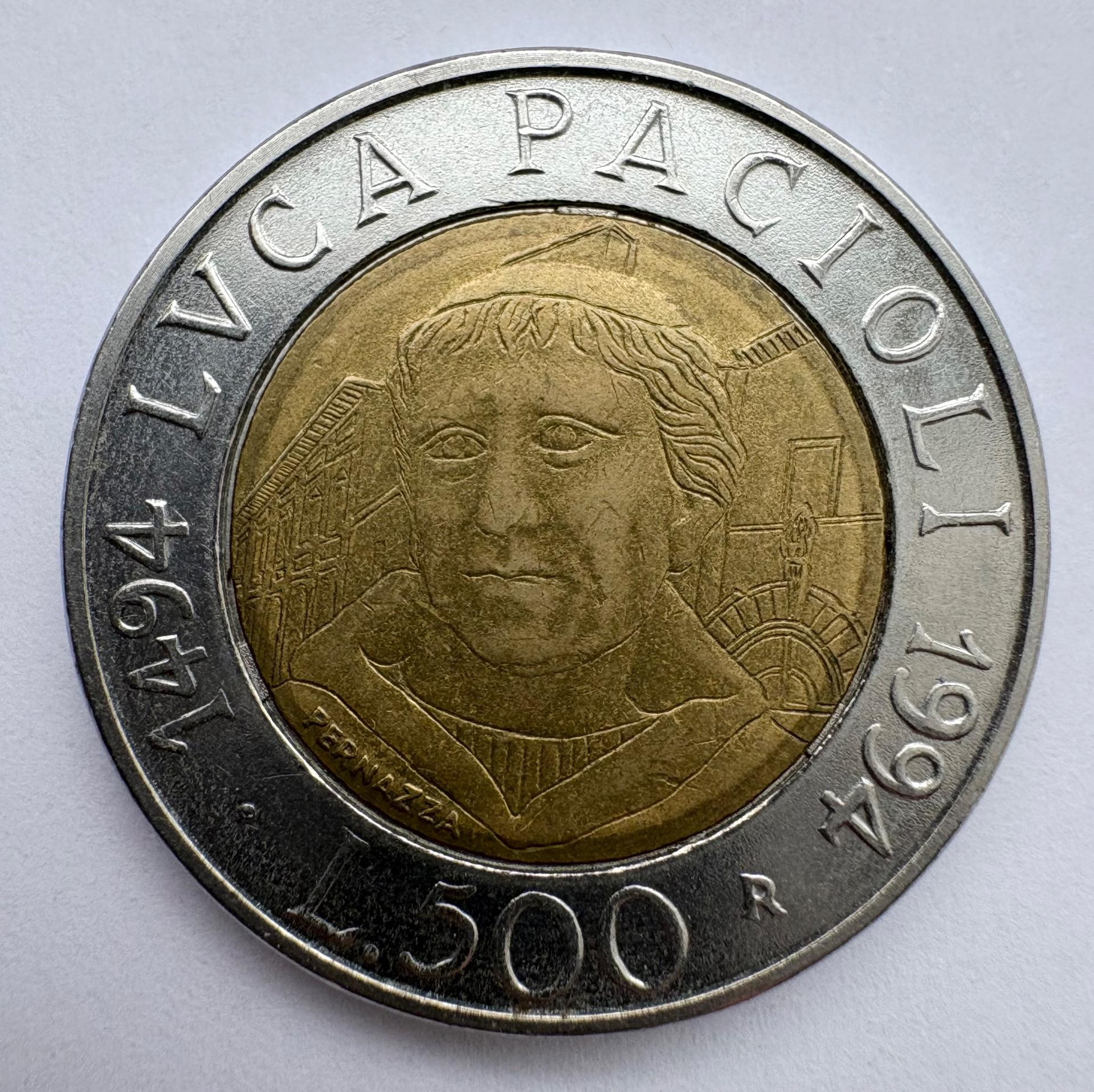 Italija 500 lirų 1994