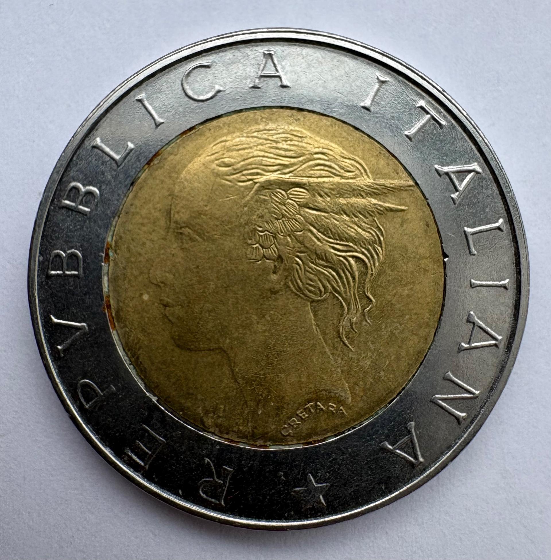 Italija 500 lirų 1998