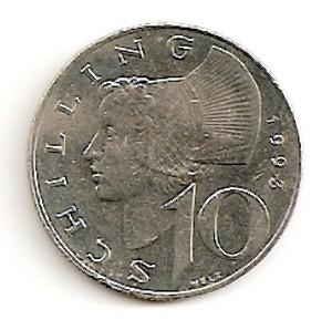 Austrija. 10 šilingų ( 1975 ) XF