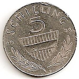 Austrija. 5 šilingai ( 1973 ) VF