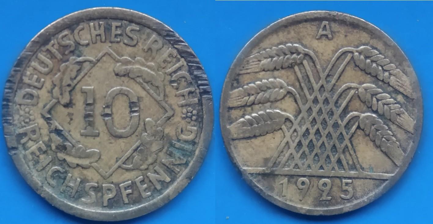 VOKIETIJA - 1925 m. 10 pfe. 