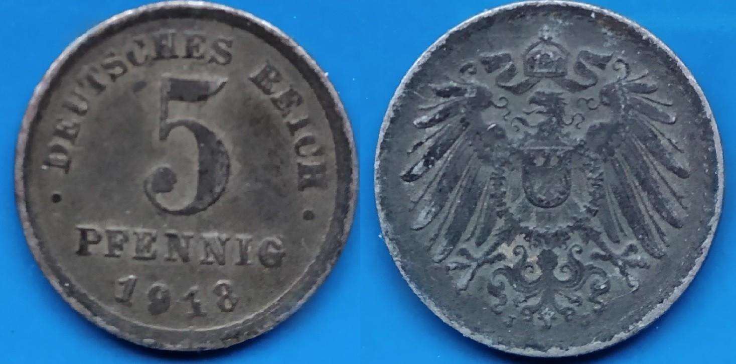 VOKIETIJA - 1918 m. 5 pfe. 