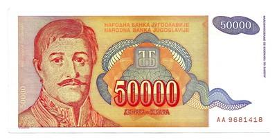 Jugoslavija. 50000 dinarų ( 1994 ) XF