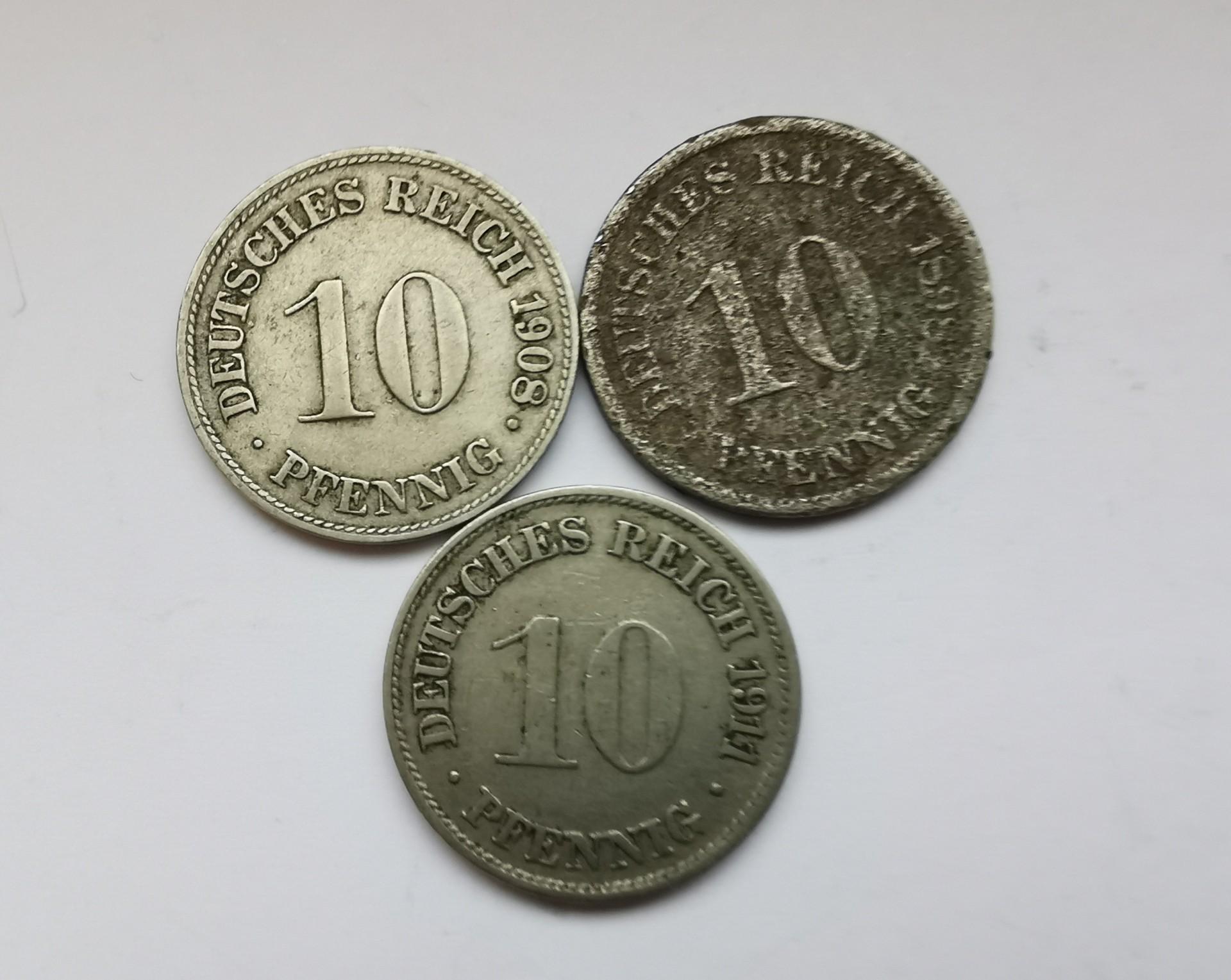 Vokietijos 10 pf 1898-1911