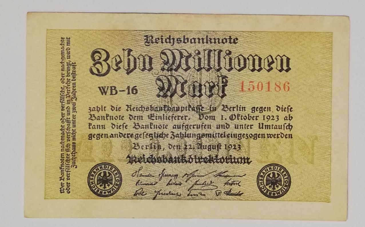 1923 zehn millionen mark