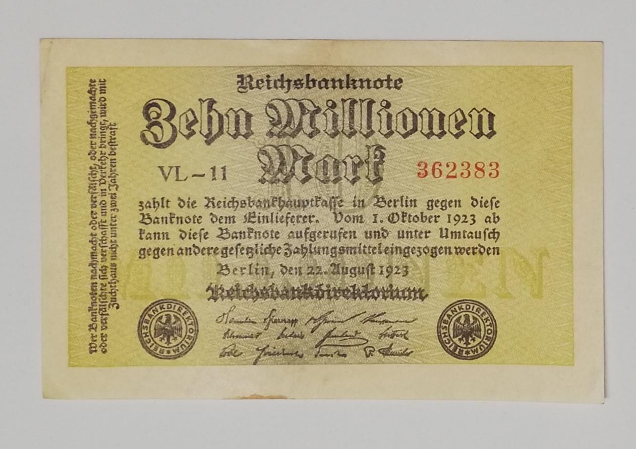 1923 zehn millionen mark