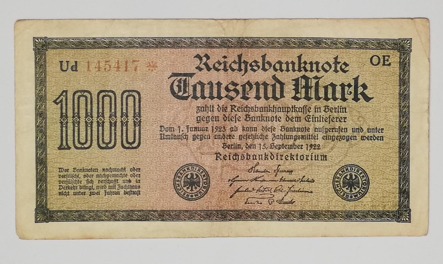 1922 tausend mark