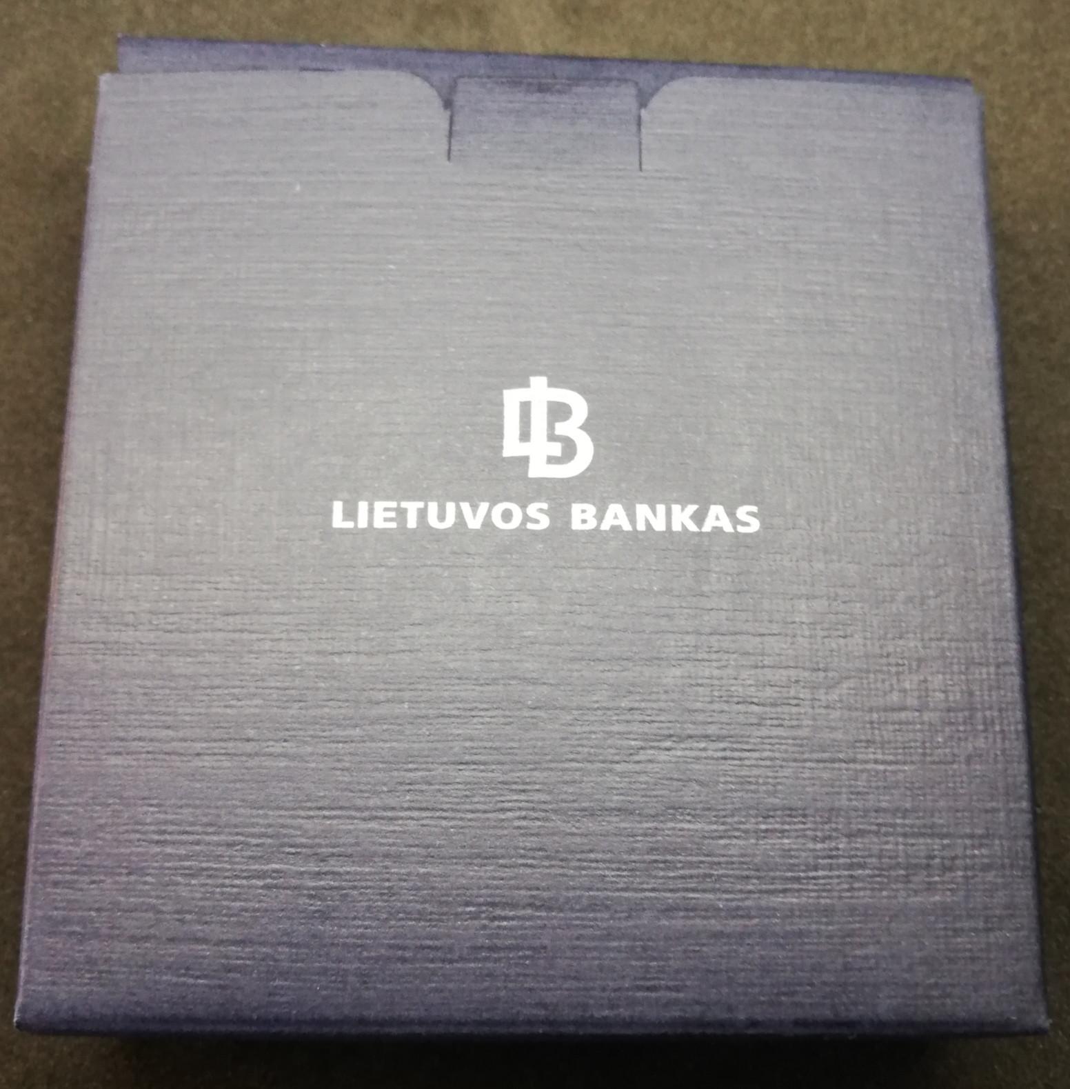 LB proginė 50 Litų moneta PROOF su dėžute žemaitijos krikštas