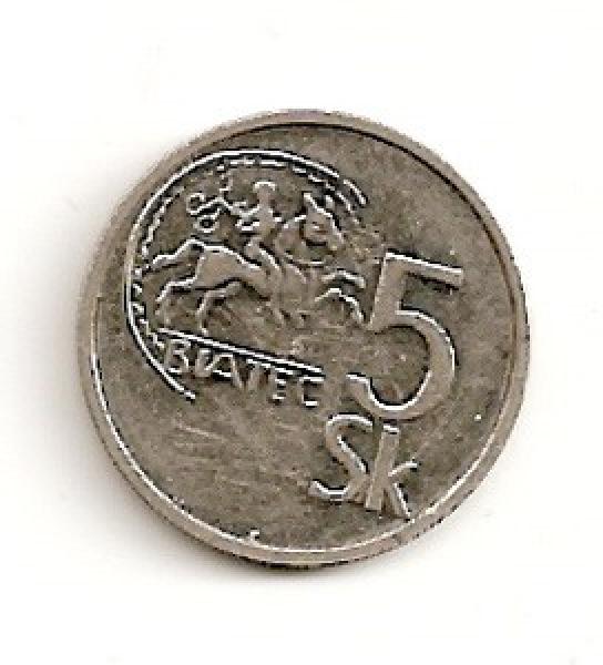 Slovakija. 5 kronos ( 1994 ) XF