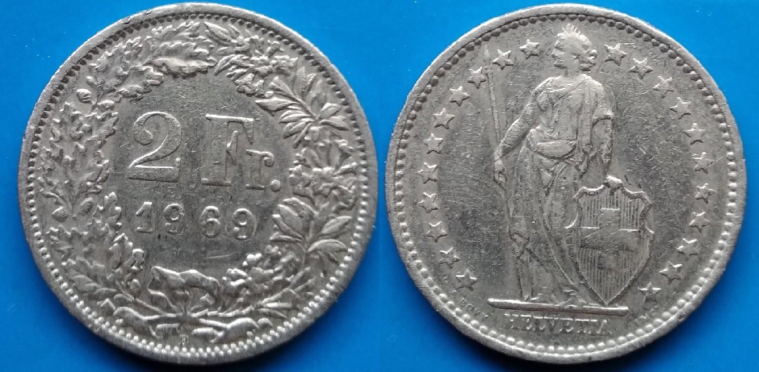 ŠVEICARIJA - 1969m. 2 FR.