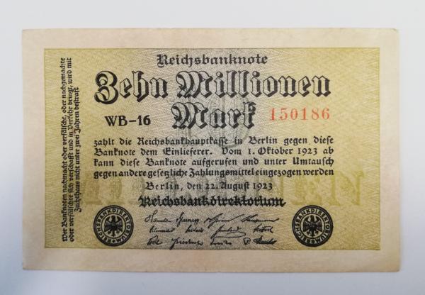 1923 zehn millionen mark