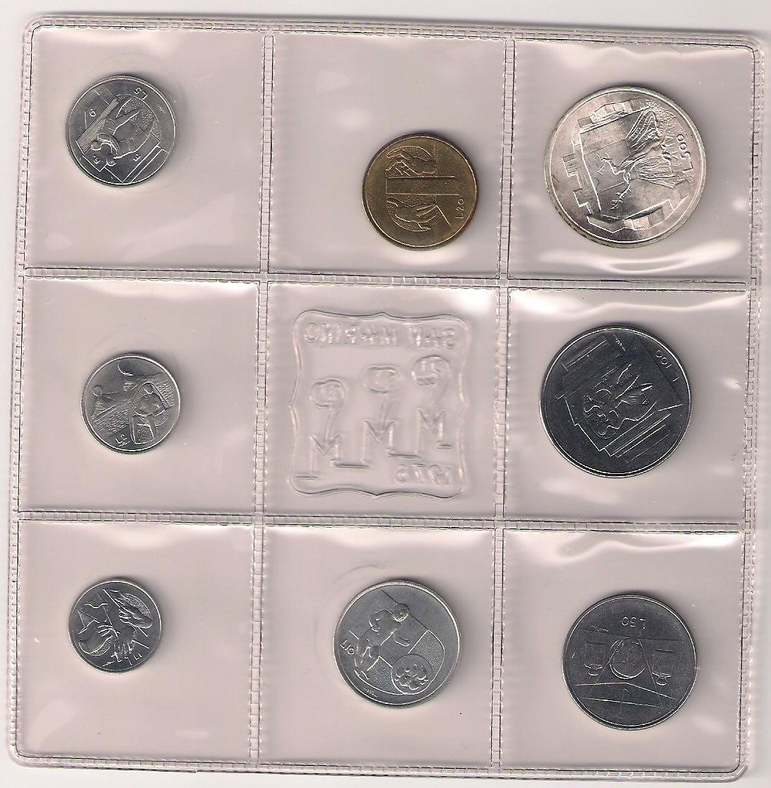 Pilnas San Marino 1976 m. monetų rinkinys