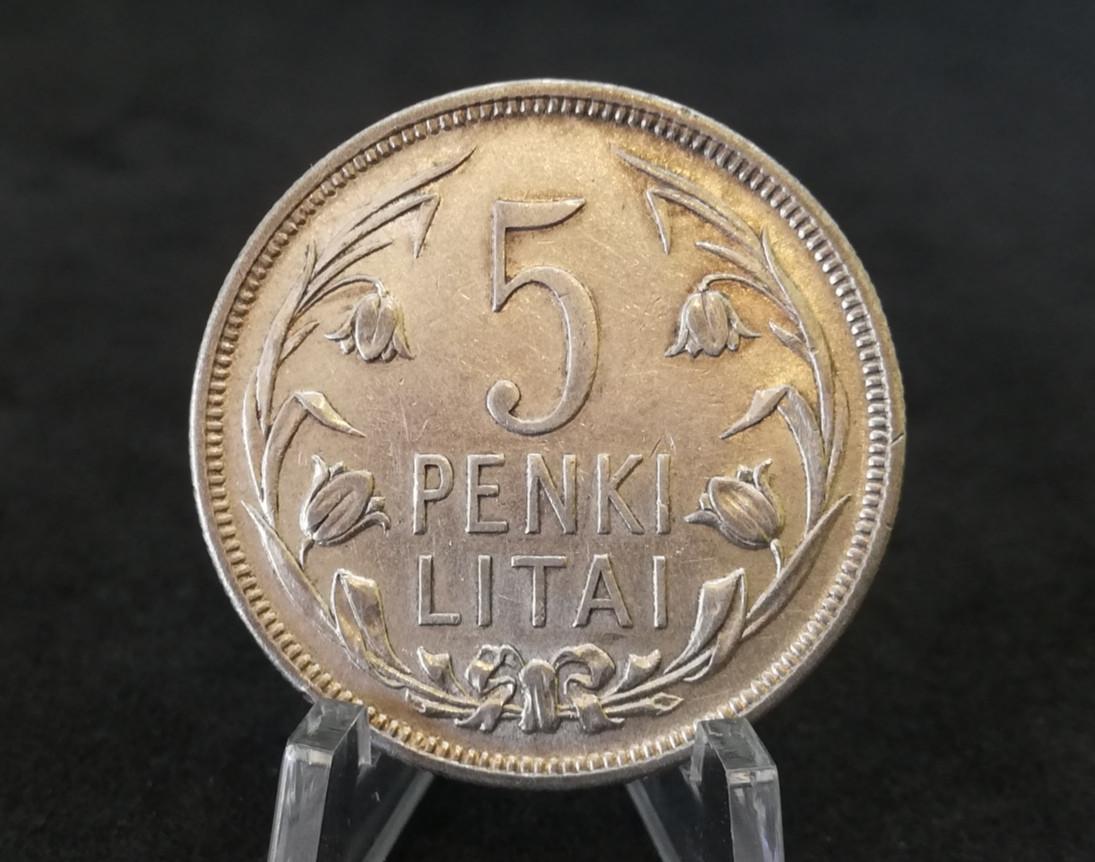 Graži 1925 metų penkių litų moneta