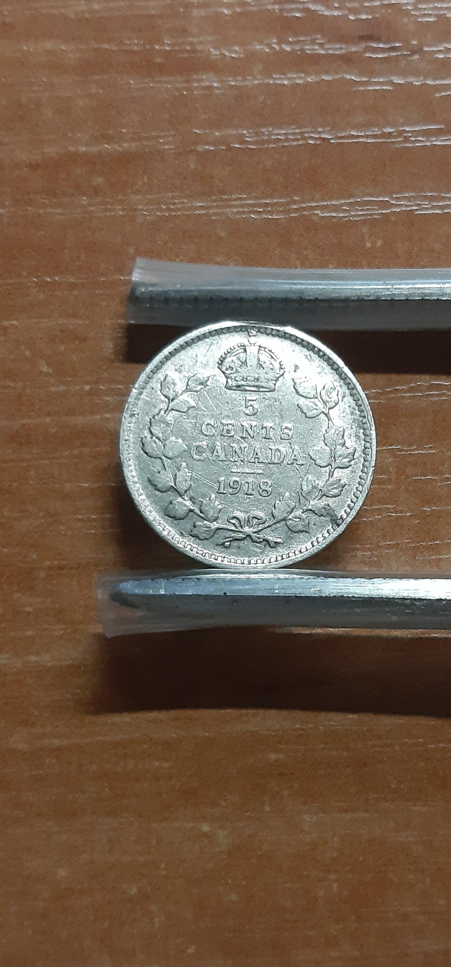 Kanada 5 centai 1918 KM#22 Sidabras