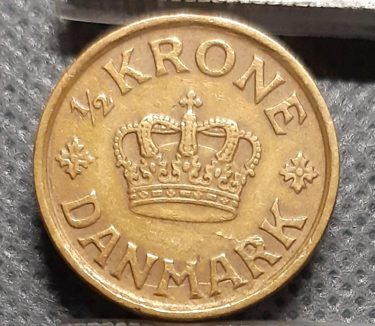 Danija 1/2 Kronos 1925 KM#831 Aliuminis+Bronza (210)