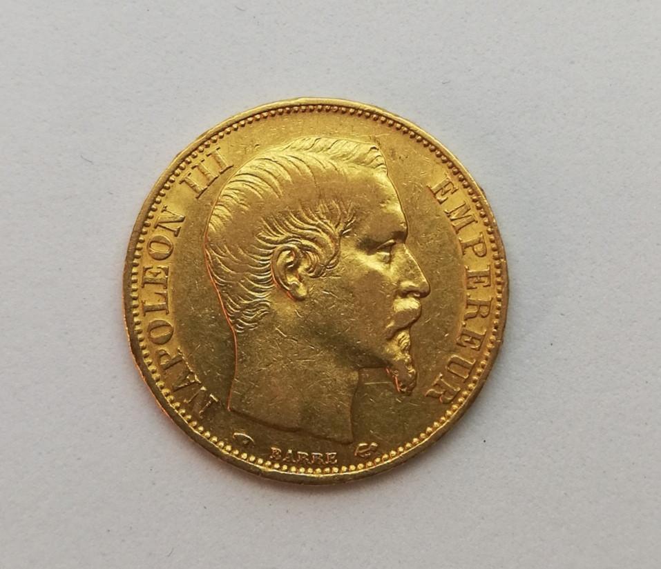 20 Prancūzijos frankų - Auksinė Moneta Napoleonas III