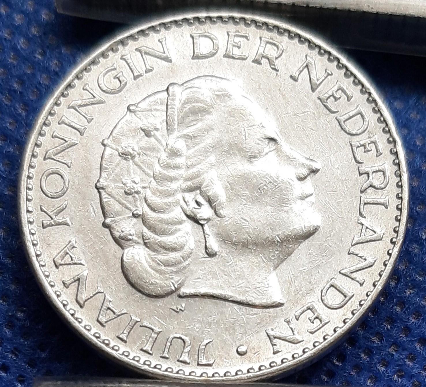 Nyderlandai 1 Guldenas 1965 KM#184 Sidabras (422)
