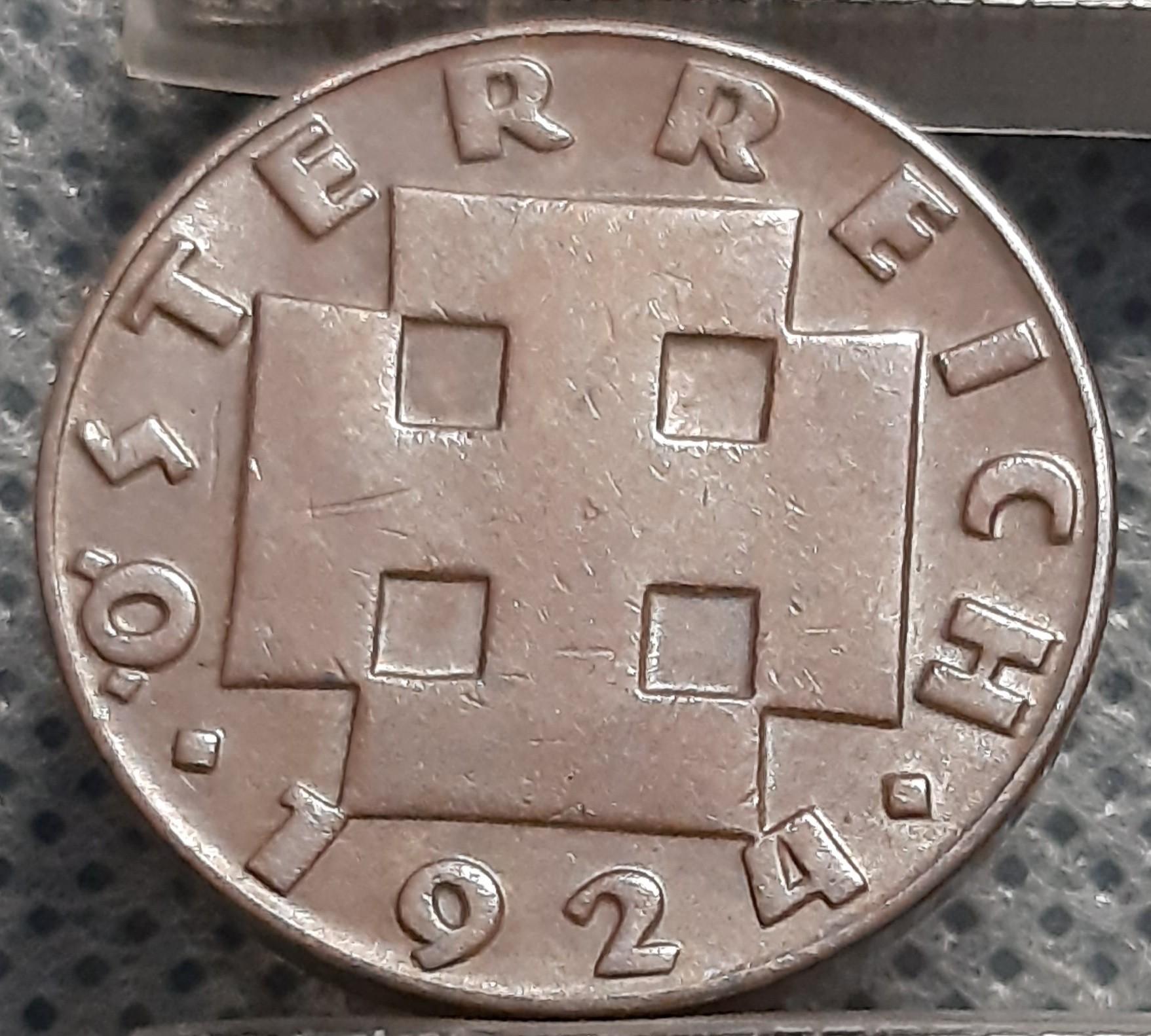 Austrija 200 Kronų 1924 KM#2833 Bronza (595)