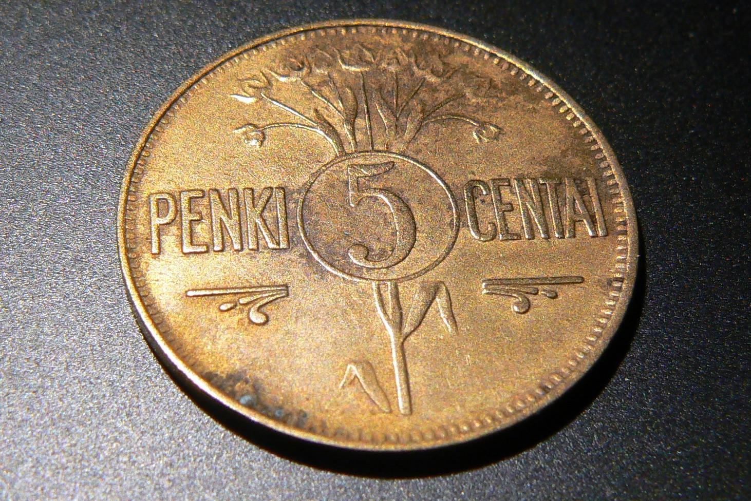 5 centai 1925 m.