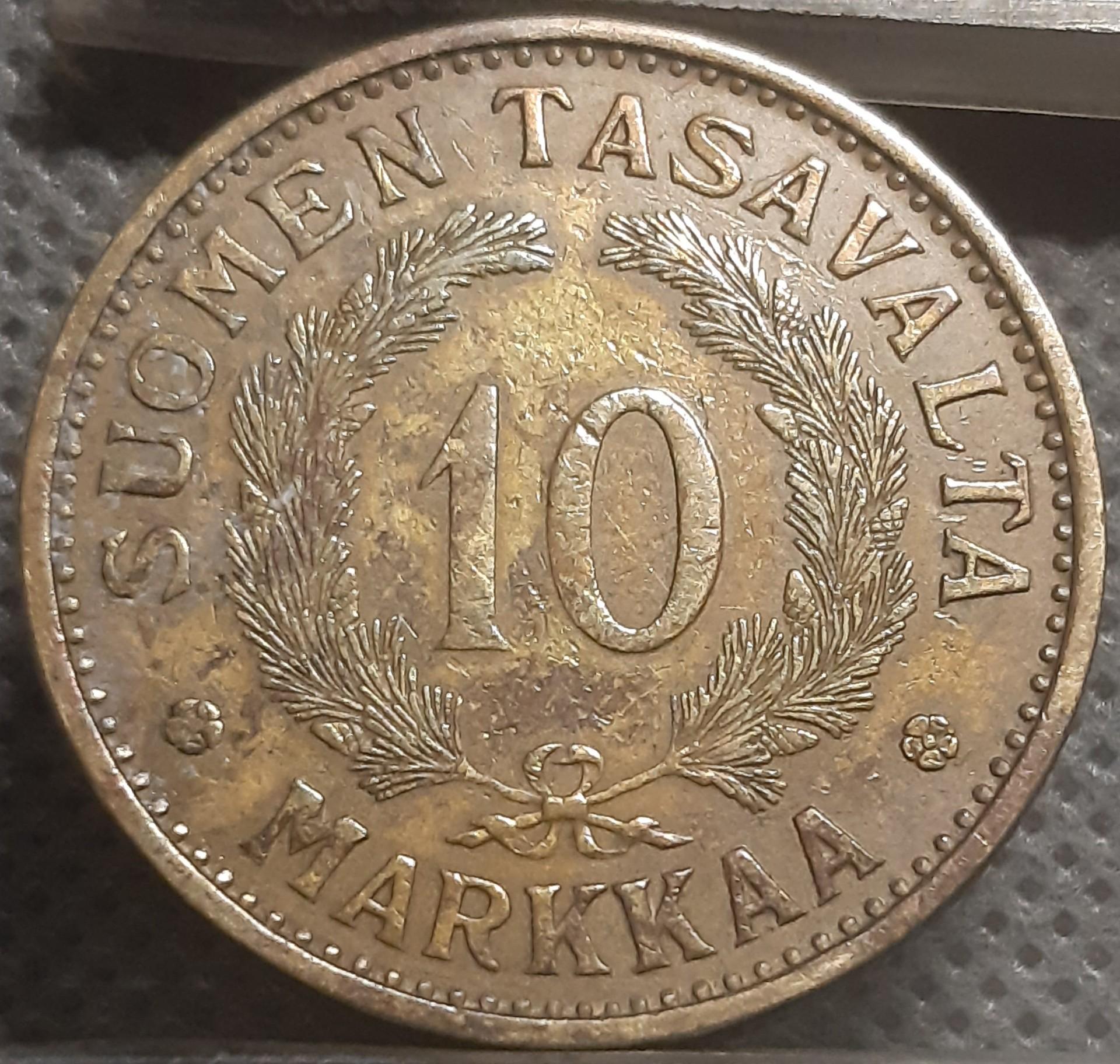 Suomija 10 Markių 1930 KM#32A (1337)