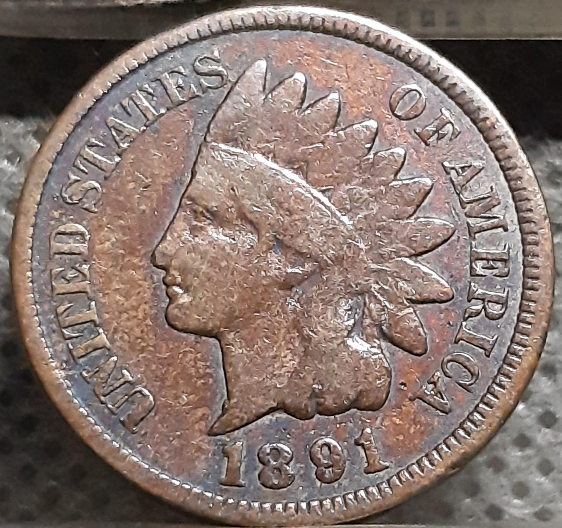 JAV 1 Centas 1891 KM#90a Bronza (1834)