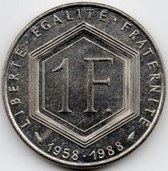 1 frankas Prancūzija 1988m. 