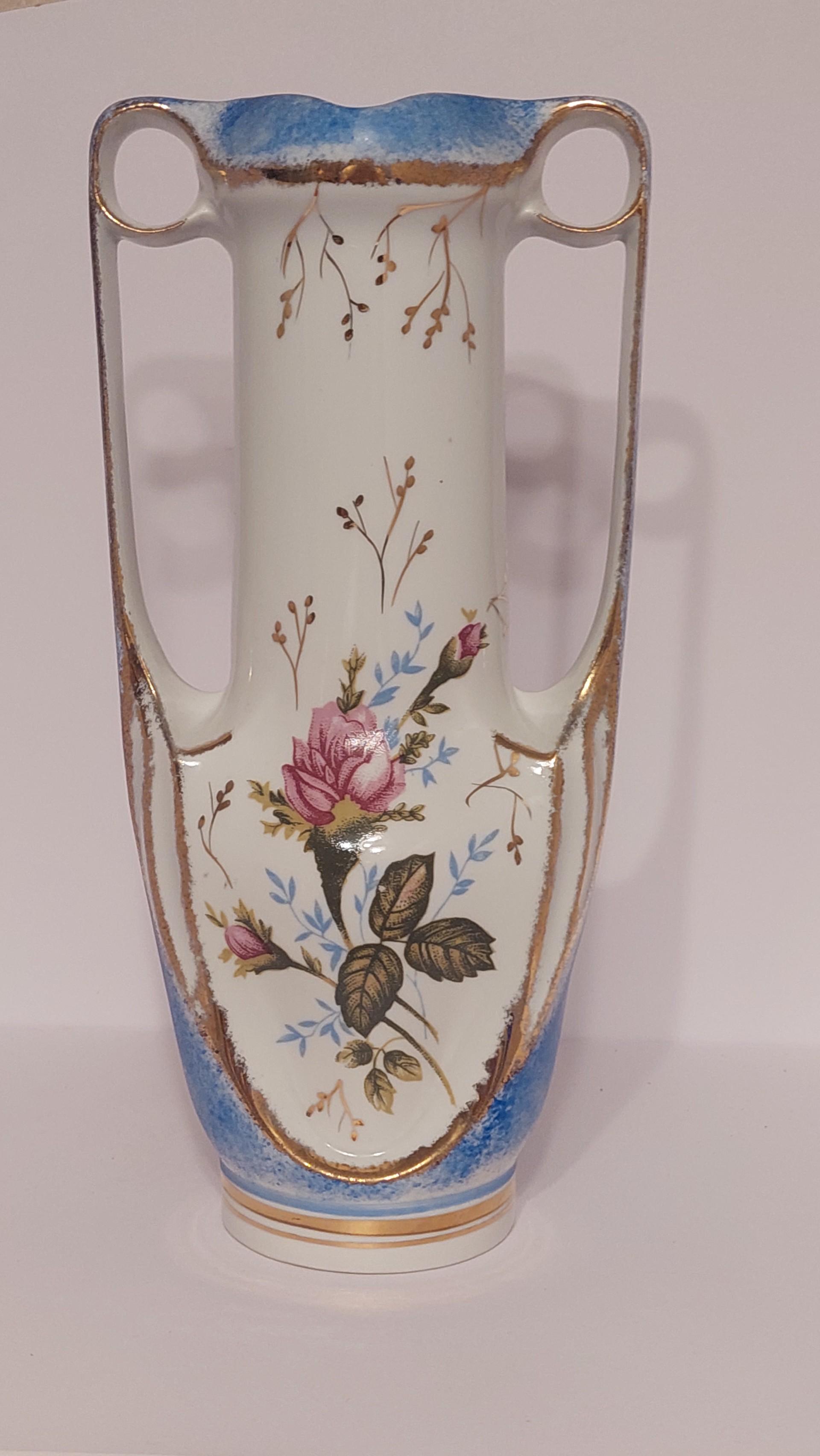 ARPO porcelianinė gėlių motyvų vaza Rumunija~ 30cm